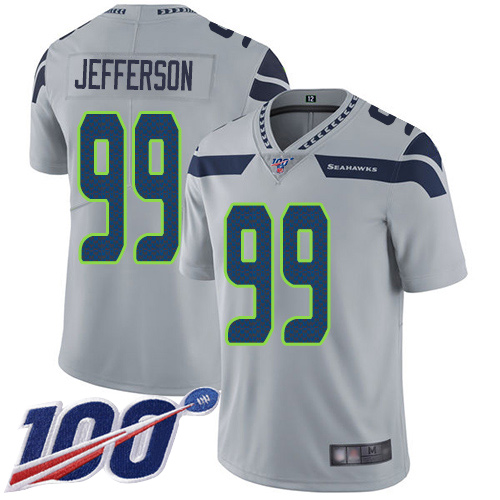 Seattle Seahawks Limited Grey Men Quinton Jefferson Alternate Jersey NFL Football #99 100th Season Vapor Untouchable